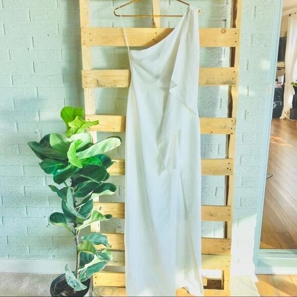 new Likely Sienna One Shoulder White Dress - Picture 3 of 6